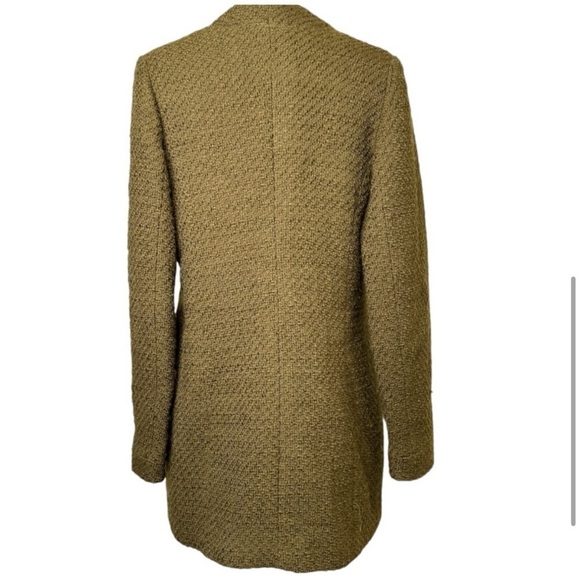 Dei Tre Neiman Marcus Wool Tweed Long Line Blazer Moss Green IT 48 (US L/12) - Picture 6 of 11